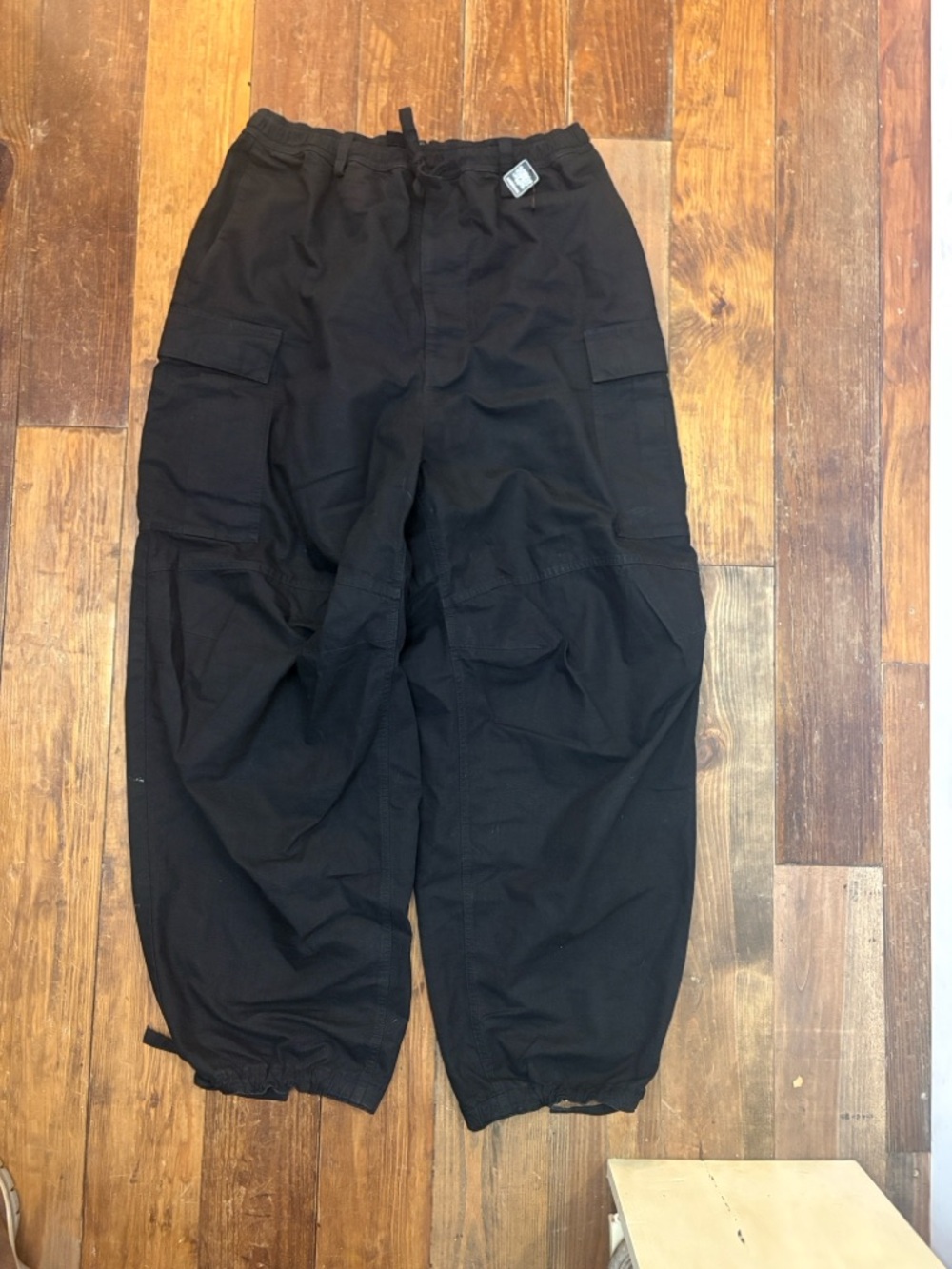 Balenciaga Black Cargo Trousers with Patch Pockets